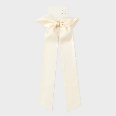 Bow With Gold Center Hair Clip - A New Day™ Ivory 3 Bow With Gold Center Hair Clip - A New Day™ Ivory