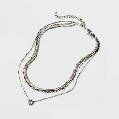 Stone Station And Pendant Multi-Strand Necklace Set 3pc - A New Day™ 4 Stone Station And Pendant Multi-Strand Necklace Set 3pc - A New Day™ - Image 2