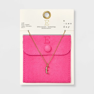 Gold Dipped Cubic Zirconia Initial Pendant Necklace - A New Day™ Gold 10 Gold Dipped Cubic Zirconia Initial Pendant Necklace - A New Day™ Gold - Image 8