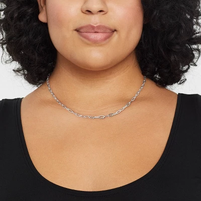 16" Paperclip Chain Necklace - A New Day™ Silver 3 16" Paperclip Chain Necklace - A New Day™ Silver