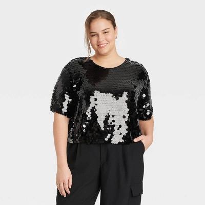 Women's Short Sleeve Paillettes - A New Day™ 5 Women's Short Sleeve Paillettes - A New Day™ - Image 3