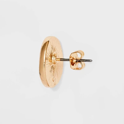 Pearl Cabochon Stud Earrings - A New Day™ Gold: Nickel-Free Metal, Post Closure, 0.59" Length, 0.51" Width 4 Pearl Cabochon Stud Earrings - A New Day™ Gold: Nickel-Free Metal, Post Closure, 0.59" Length, 0.51" Width - Image 2