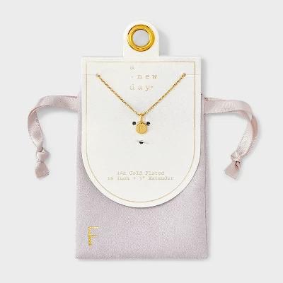 14K Gold Plated Round Initial Pendant Necklace - A New Day™ 11 14K Gold Plated Round Initial Pendant Necklace - A New Day™ - Image 9