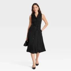 Women's Tie-Waist Midi Shirtdress - A New Day™ -A New Day™ GUEST ec6a9344 b988 4090 a584 2d413e18254c