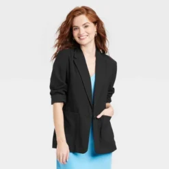 Women's Relaxed Fit Essential Blazer - A New Day™ Black -A New Day™ GUEST eebba536 cbd3 4391 b1f7 2fd2697fa4e0