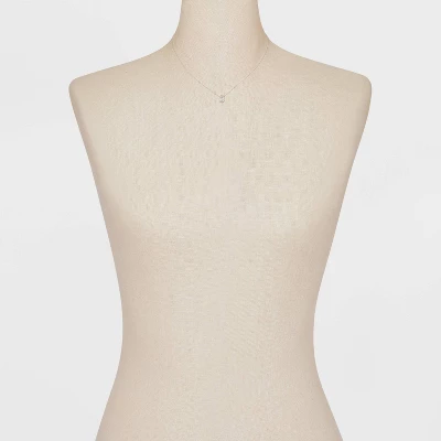 Sterling Silver Teardrop Cubic Zirconia Halo Station Necklace - A New Day™ Silver 3 Sterling Silver Teardrop Cubic Zirconia Halo Station Necklace - A New Day™ Silver