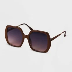 Women's Oversized Square Sunglasses - A New Day™ Brown