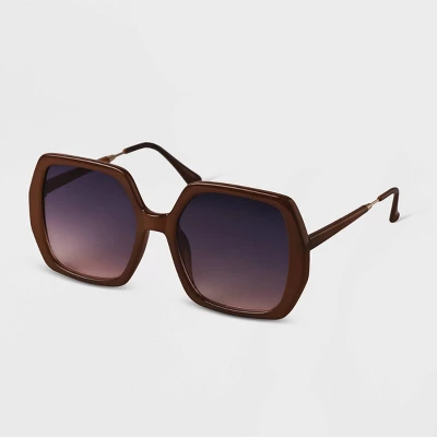 Women's Oversized Square Sunglasses - A New Day™ Brown 3 Women's Oversized Square Sunglasses - A New Day™ Brown