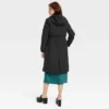 Women's Relaxed Fit Trench Rain Coat - A New Day™ Black