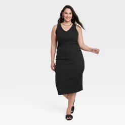 Women's Rib Knit Side Ruched Bodycon Dress - A New Day™ -A New Day™ GUEST f2bd294f d438 4e9f abe6 5b0f6ce4a71f