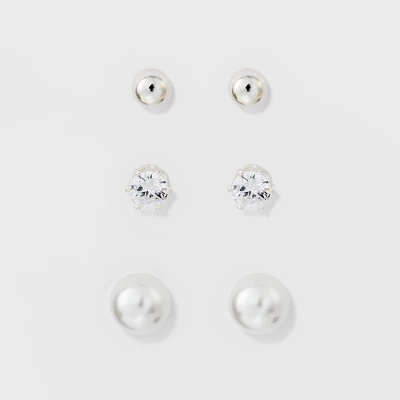 Stud Earring Set 3pk - A New Day™ 5 Stud Earring Set 3pk - A New Day™ - Image 3