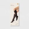Women's Striped Sheer Knee Highs With Ruffle Trim - A New Day™ Black 4-10: Nylon Spandex Knit Stockings
