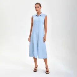 Women's Tie-Waist Midi Shirtdress - A New Day™ Blue -A New Day™ GUEST f4bfe6b3 6587 4760 a53a cce63ec686b5