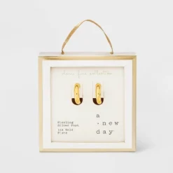 14K Gold Plated Tube Hoop Post Drop Earrings - A New Day™ -A New Day™ GUEST f95da72f 1703 4efe 9d42 0397469cc03a