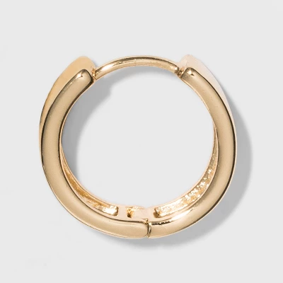 Medium Huggie Hoop Earrings - A New Day™ Gold: Clip-In Clasp, Brass, Nickel-Free, 0.59" Diameter, Single Pair 3 Medium Huggie Hoop Earrings - A New Day™ Gold: Clip-In Clasp, Brass, Nickel-Free, 0.59" Diameter, Single Pair