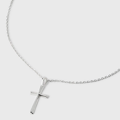 Sterling Silver Solid Cross Necklace - A New Day™ Silver: 16" Pendant With Spring Ring Clasp 5 Sterling Silver Solid Cross Necklace - A New Day™ Silver: 16" Pendant With Spring Ring Clasp - Image 3