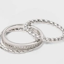 Silver Plated With Cubic Zirconia 3 Band Ring Set - A New Day™ Silver 8 5 Silver Plated With Cubic Zirconia 3 Band Ring Set - A New Day™ Silver 8 -A New Day™ GUEST ff344732 40c0 4951 b8a7 669e3f0589ea